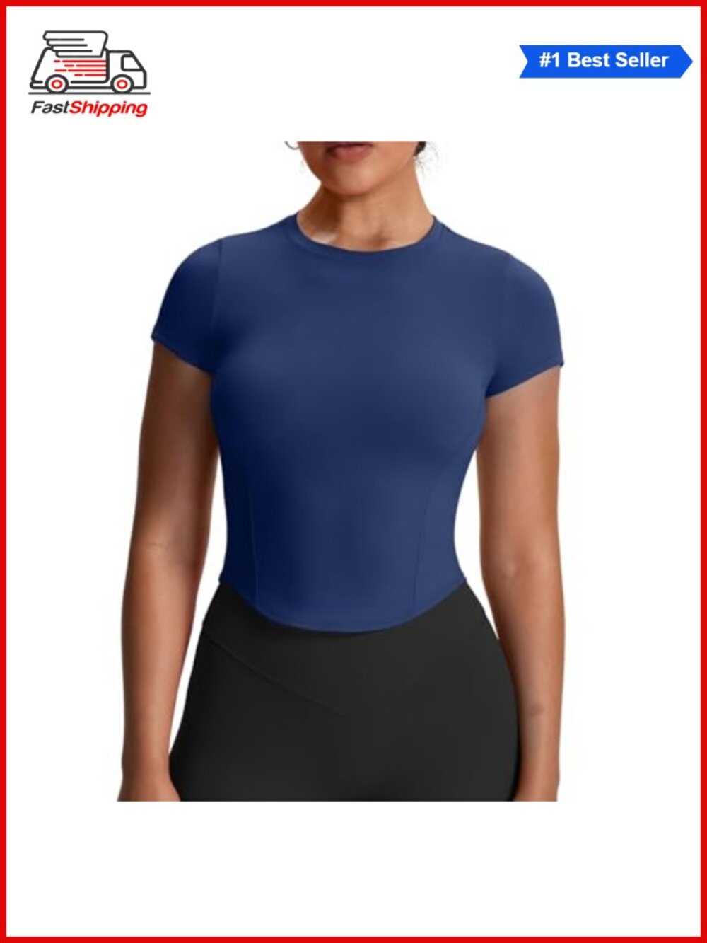 Aoxjox GEO Short Sleeve Seamless Nylon Spandex T-Shirt Without Padded Bra